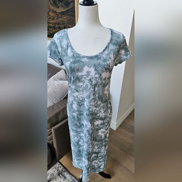 💝Short sleeve cottony midi crew neck short sleeve dress - Picture 4 of 5